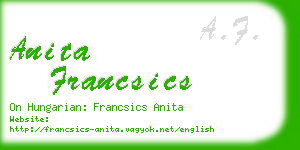 anita francsics business card